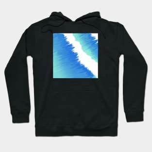 Abstract Blue Brush Stroke Ocean Waves Hoodie